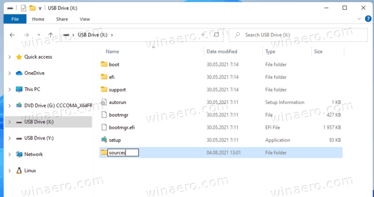 Create The Sources Folder On Fat32 Partition