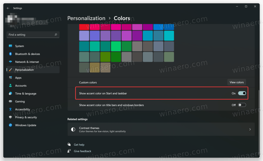 Enable Color On Start Menu And Taskbar