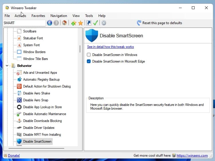 free downloads Winaero Tweaker 1.55