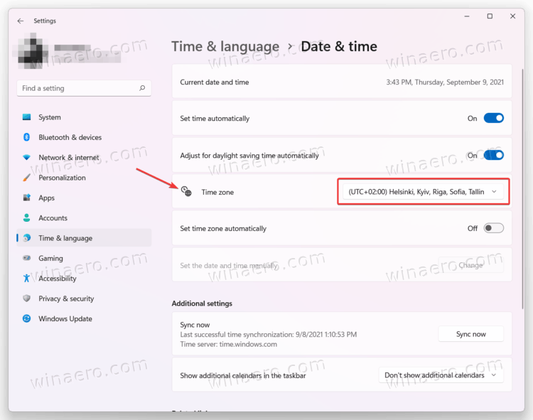 Change Time Zone In Windows 11