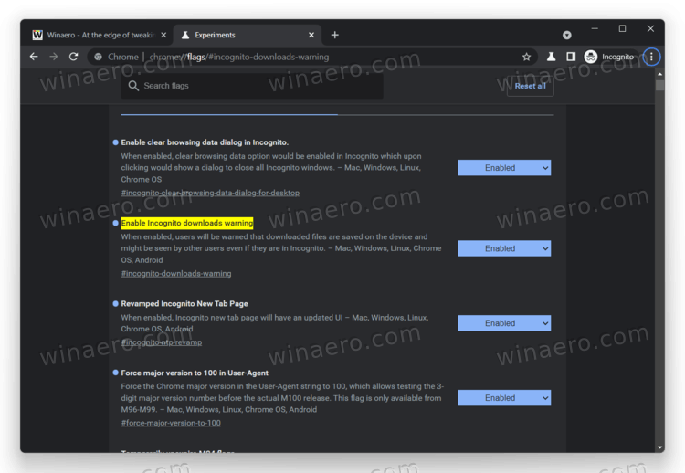 Enable Incognito Downloads Warning In Chrome