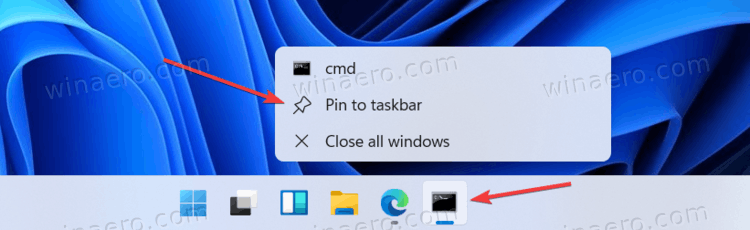 Pin Command Prompt To The Taskbar