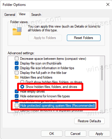 Windows 11 Show Hidden And Protected Files