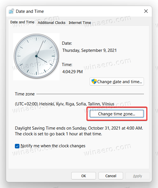 Time Zone & Clock Changes in UTC-12, Time Zone