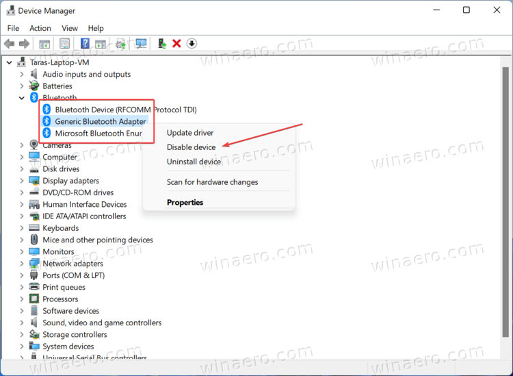 Disable Bluetooth In Device Manager