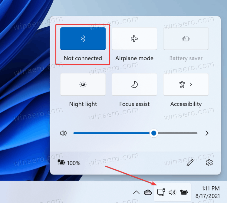 Disable Bluetooth Using Quick Settings