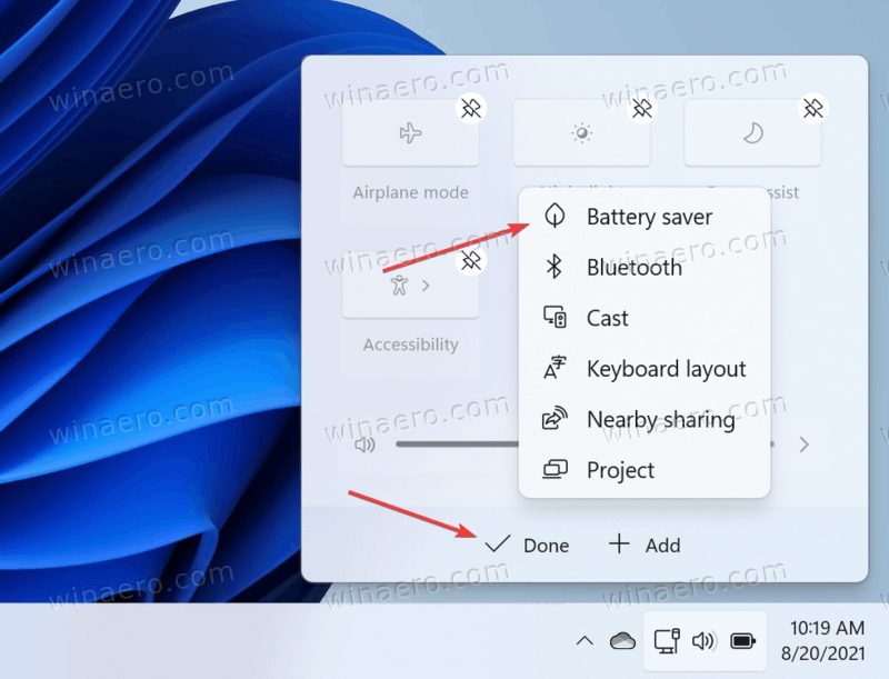 Add Battery Saver To Quick Settings In Windows 11