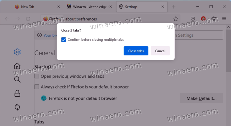 How to Enable Close Tab Confirmation in Firefox 94 and onward