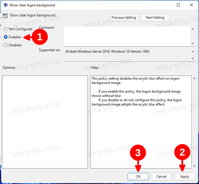 DisableBlur On Login Screen In Windows 11with Group Policy