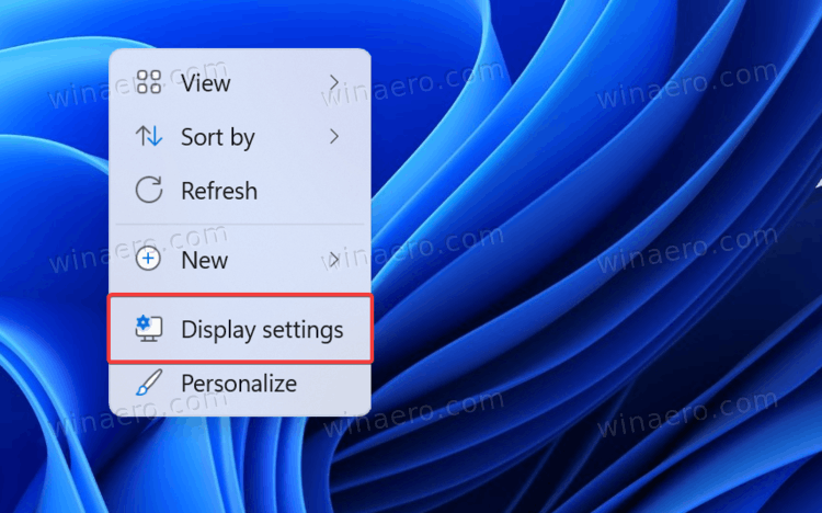 Display Settings In Desktop Context Menu