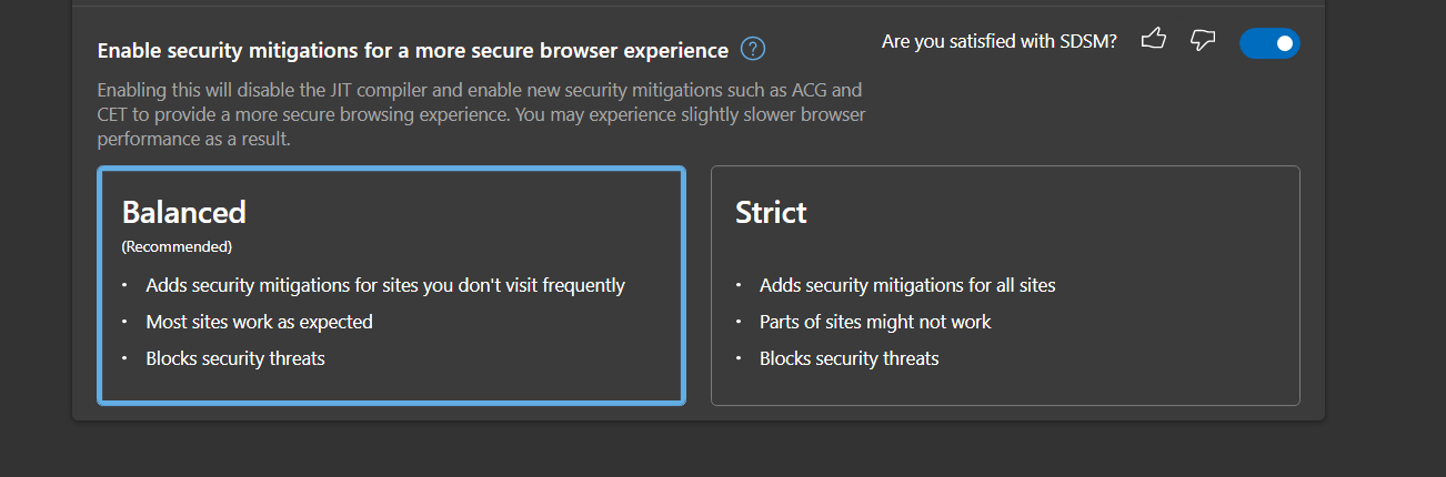 Edge Customizable Super Duper Secure Mode