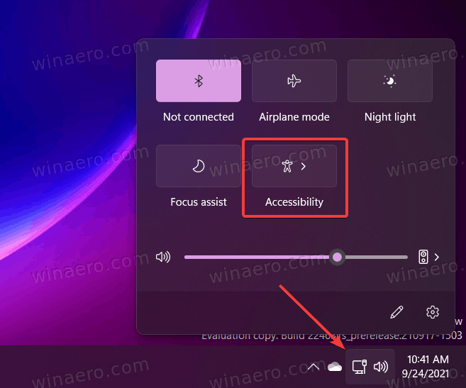 Windows 11 Quick Settings Accessibility