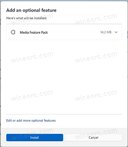 Media Feature Pack For Windows 11 N And KN