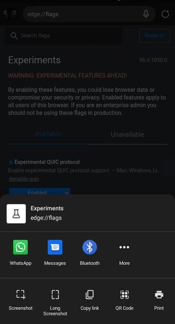 Long Screenshot in Microsoft Edge on Android
