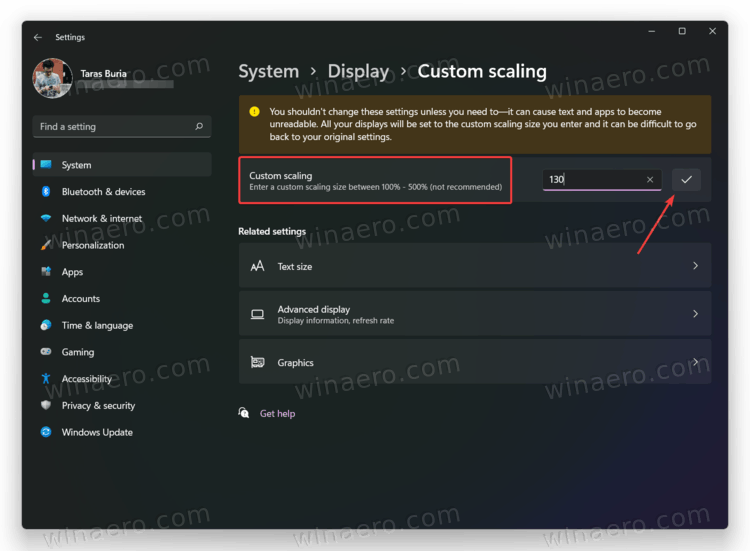 Set Custom Scaling In Windows 11