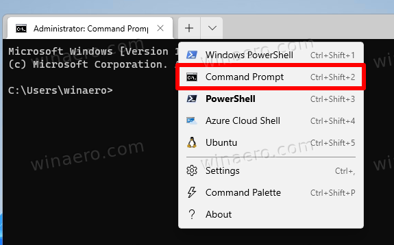 Switch Windows Terminal To Command Prompt