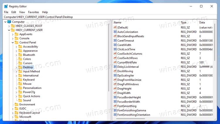 Windows 11 Regsitry Editor App