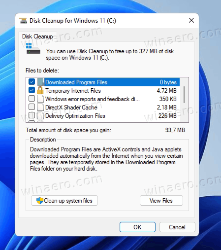 Windows 11 Classic Disk Cleanup Tool