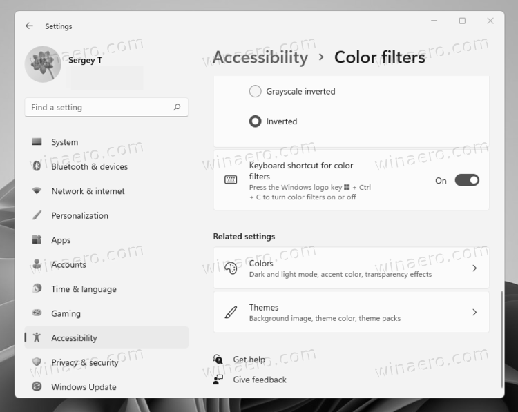 Windows 11 With Color Filters Enabled Grayscale Filter