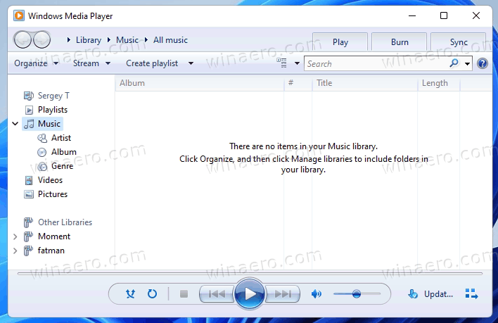 Windows Media Player In Windows 11