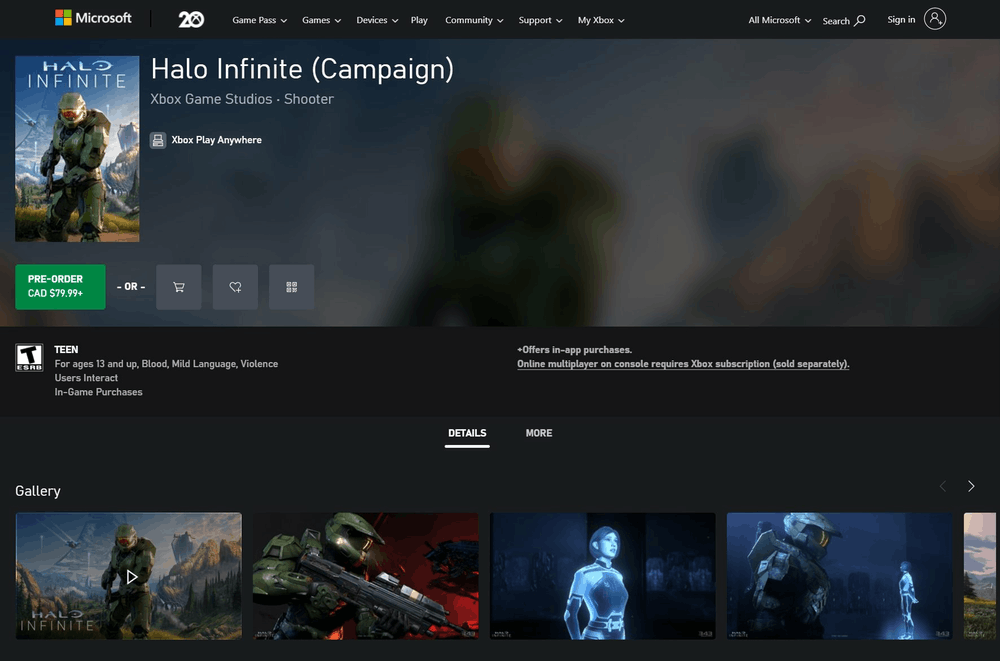 Xbox web shop store