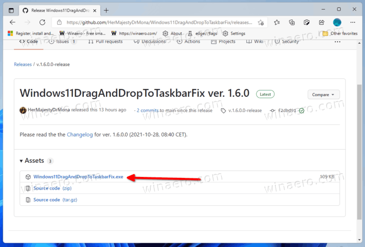 Download Windows11DragAndDropToTaskbarFix