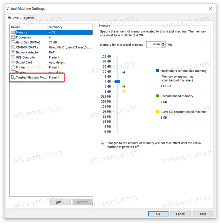 Vmware Player Machine Settings Tpm Module