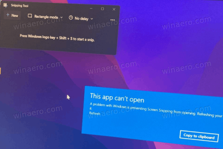 Microsoft released a small update to fix broken Snipping Tool