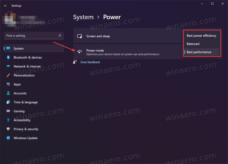 Change Power Mode In Windows 11