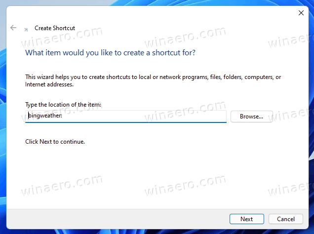 Create Windows 11 App Shortcut