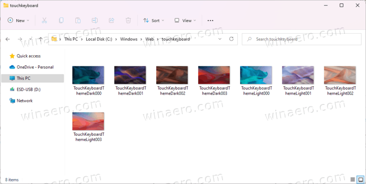 Windows 11 default wallpapers for the touch keyboard