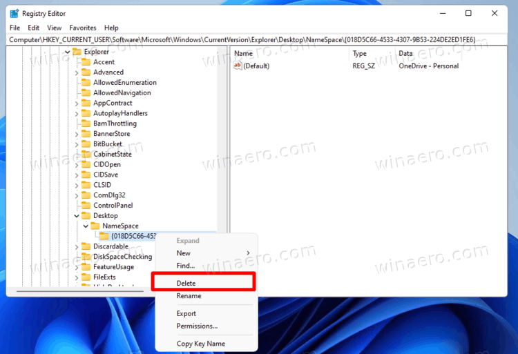Remove OneDrive Icon From File Explorer