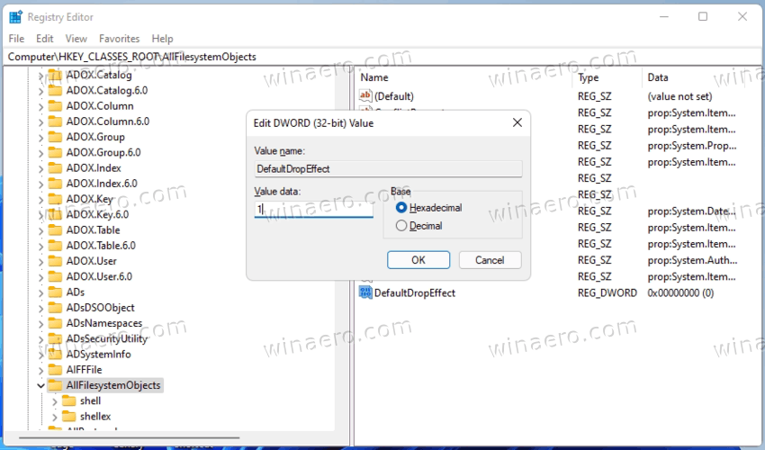 Windows 11 Change Default Drag And Drop For All Filesystem Objects