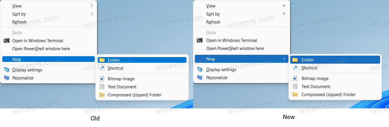 Windows 11 Updated Context Menu