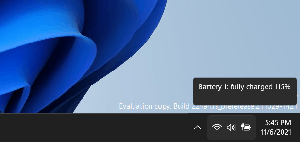 Windows 11 Attempts To Charge Your Laptop Battery Beyond 100