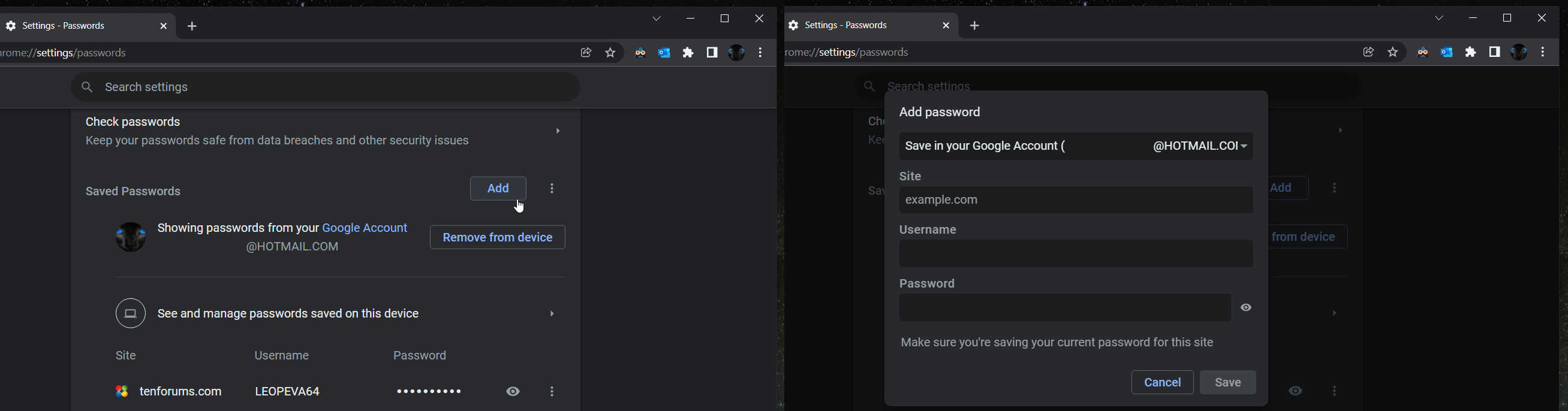 Chrome Add Password To Saved Passwords