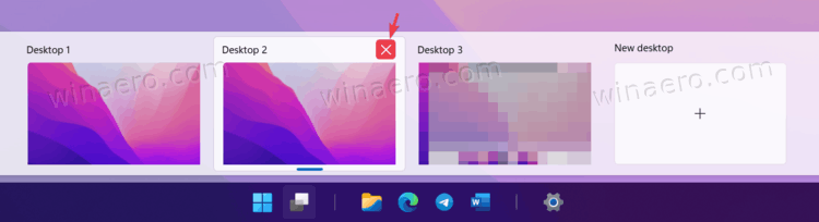 Delete virtual desktops