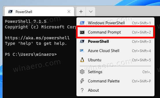 Switch To Command Prompt Profile