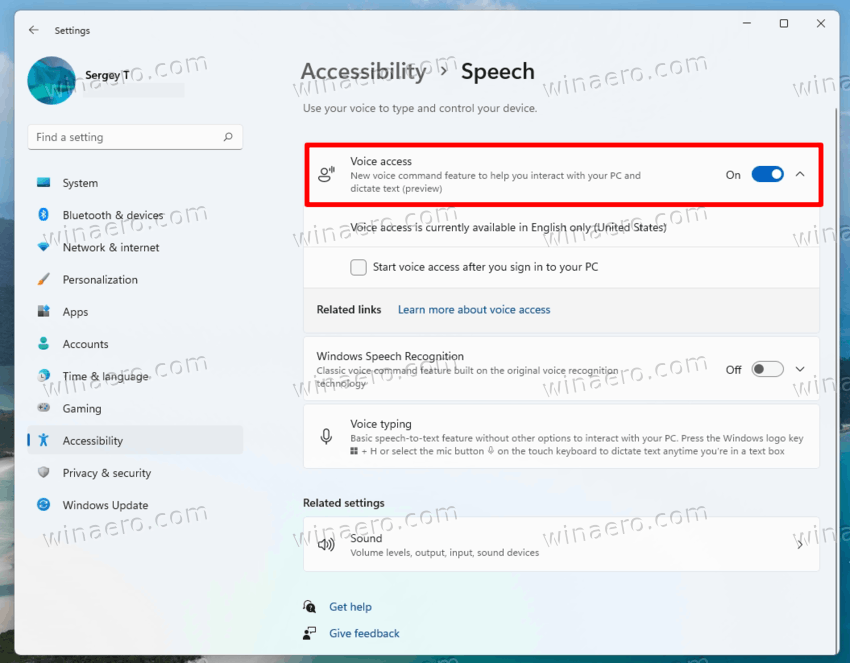 Enable Voice Access In Windows 11