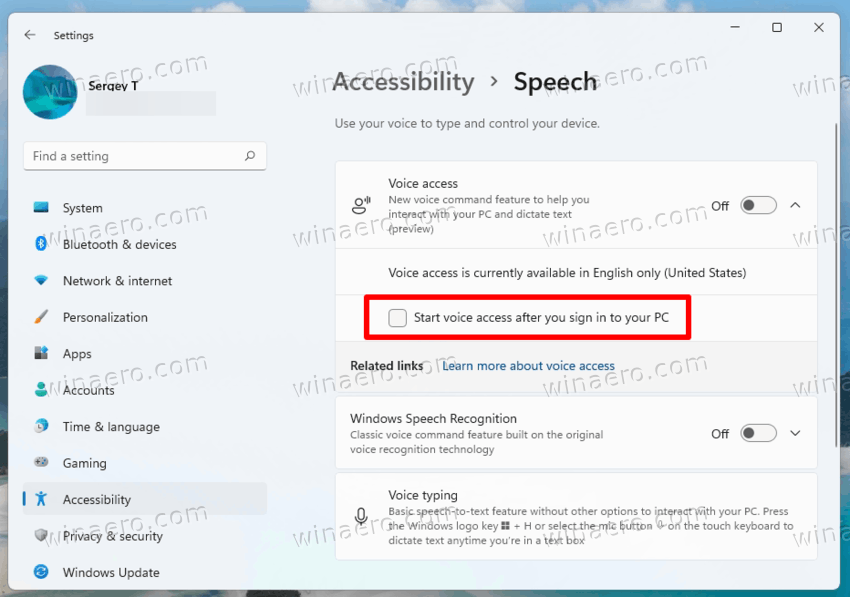 Auto Start Voice Access With Windows 11