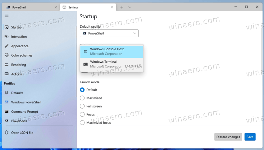 Change Default Console In Windows 11 In Settings Of Windows Terminal