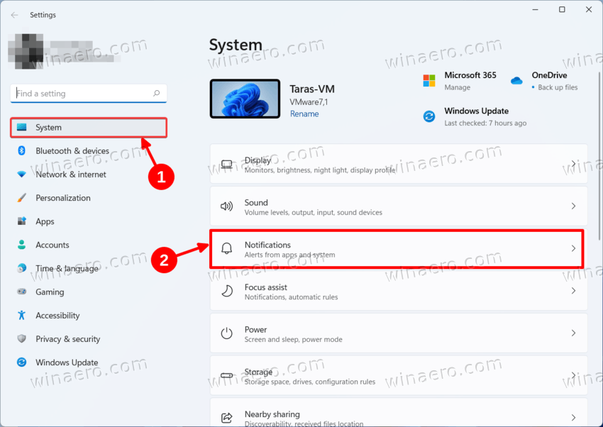 Navigate to System > Notifications