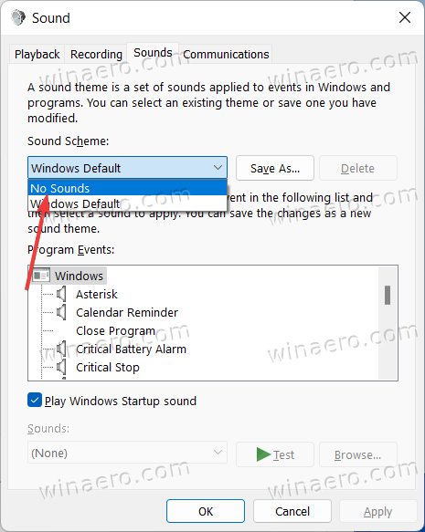 How to disable notification sounds in Windows 11