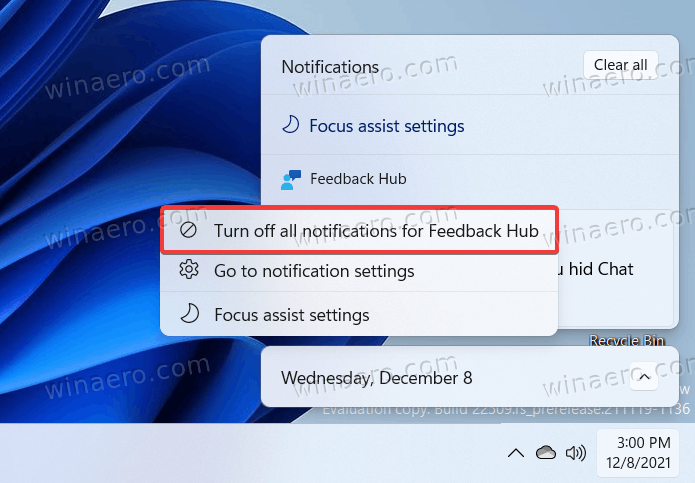 Disable notifications for individual apps in Notification Center