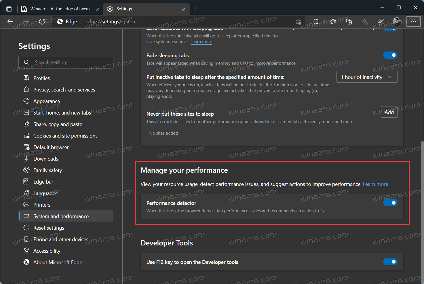 Edge Performance Detector