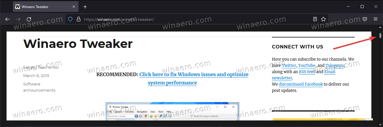 Firefox Windows 11 Style Scrollbars