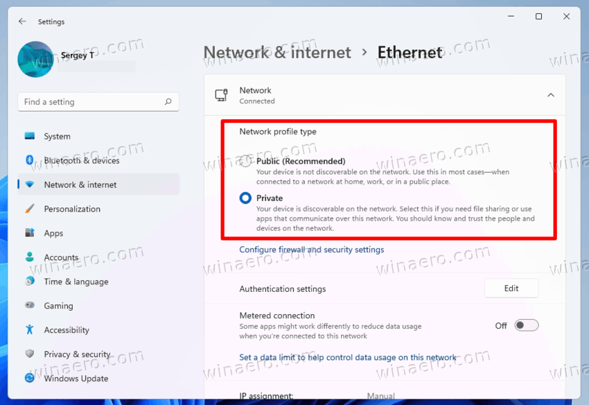 Make Network Private Or Public In Windows 11