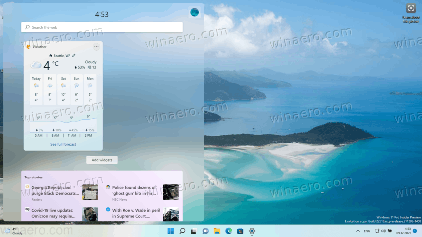 Windows Brings Back The Weather Forecast To The Taskbar