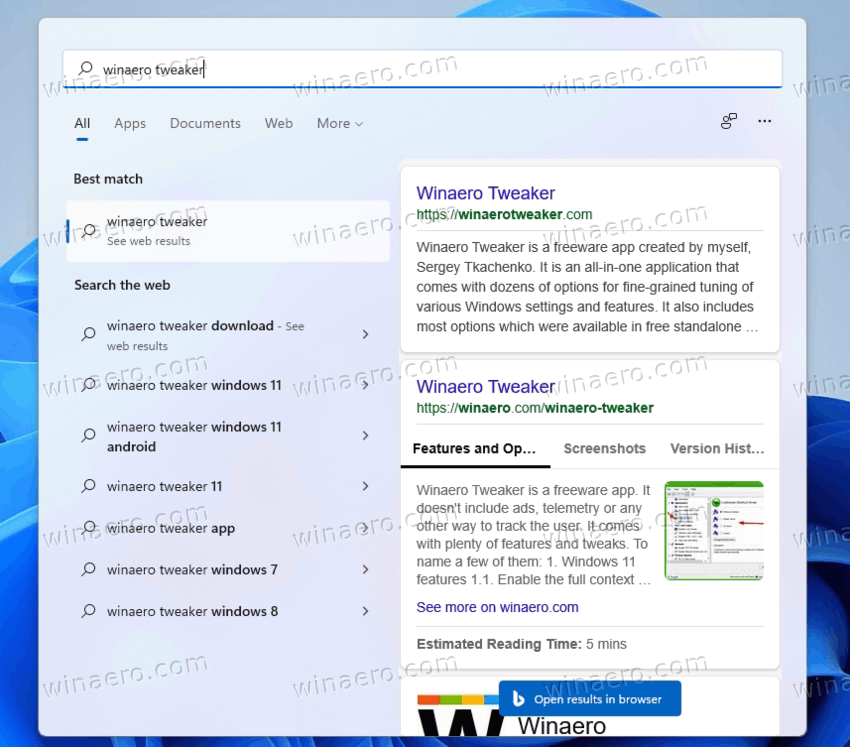 How to Disable Web Links in Search in Windows 11