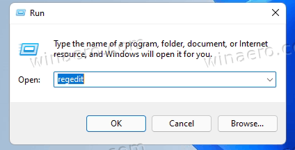 Windows 11 Type Regedit In The Run Dialog